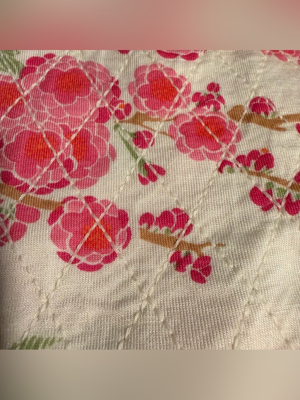 NEW Kate Quinn quilted cuffed pant pink cherry blossom 🌸 bamboo - Picture 7 of 7